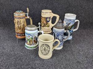 lot 166 image: Lot of 6 Beer Steins & Mugs
