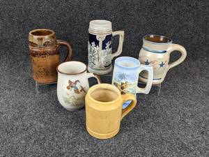 lot 170 image: Lot of 6 Beer Steins & Mugs