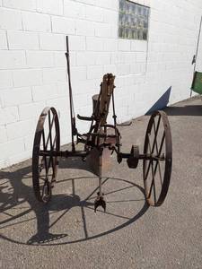 lot 5 image: 1800s Moline Plow Co. Horse Drawn Corn Planter - NO SHIPPING