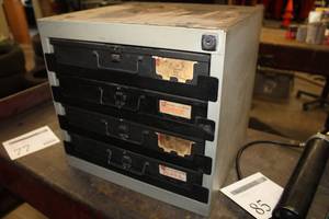 lot 77 image: Parts Organizer Cabinet 4-drawer  with Washers, Fittings