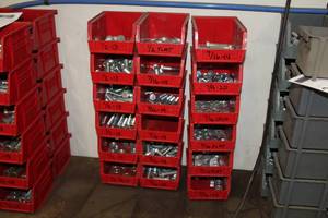 lot 207 image: Lot of (18) Plastic Stackable Parts Organizer Bins  - Hardware