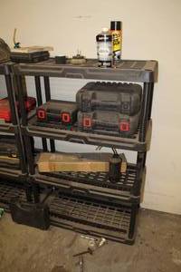 lot 257 image: Plastic Shelving Unit 4-tier
