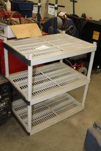 lot 132 image: Plastic Shelving Unit 3-tier