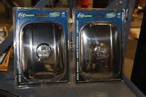 lot 162 image: Lot of (2) Fit System Stainless Steel Replacement Mirror Heads