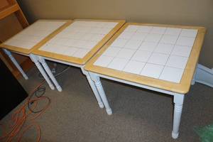 lot 24 image: (3) Tile Surface Tables