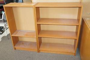 lot 23 image: (2) Wood Book Cases