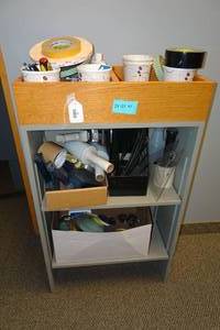 lot 42 image: Wood Shelf with Top Organizer