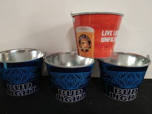 lot 25 image: Four Metal Beer Buckets