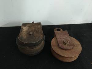 lot 17 image: Two Old Pulleys