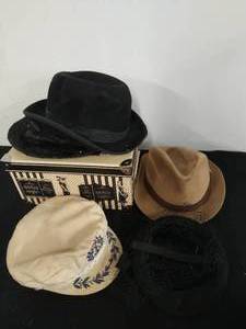 lot 79 image: Collection of Hats and Decorative Box