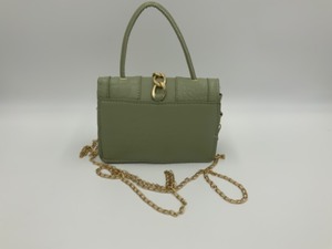 Light green chain latch purse