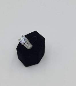 Silver Color Ring with Bigger Rhinestones New