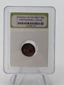 Ancient Roman Emperor Constantine Coin - Circa 300s AD