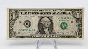 Radar Fancy Serial Number $1 Bill - 41044014