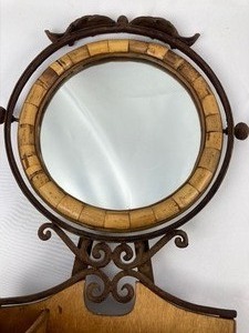 lot 13 image: Elegant Bamboo & Iron Dressing Table Mirror