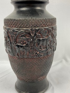 lot 21 image: Unique Clay Plate with Female Face & Textured Vase