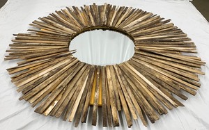 lot 57 image: Unique Primitive Style Mirror with Reclaimed Wood