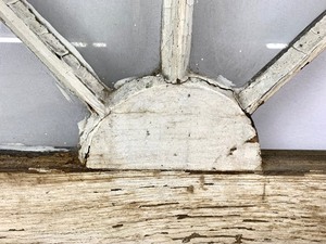 lot 92 image: Antique Half-Round 30 x 18 Wooden Window