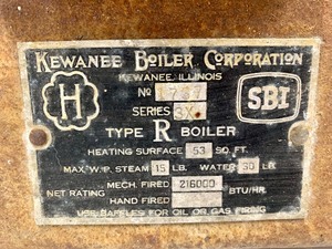 lot 88 image: Antique Cast Iron Kewanee Boiler Corp. Type R Boiler Door - 14 x 9.5