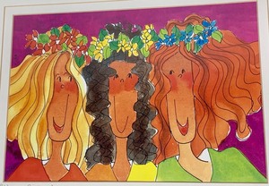 lot 100 image: Colorful Framed Print By Suzy T - We Are Sisters in a Beautiful Frame