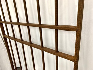 lot 114 image: Heavy Antique Iron Jail Door Gate #2 w Rusty Patina - 42 x 82
