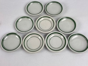 lot 66 image: Collection of Mid-Century Green & White China Bowls
