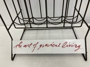 lot 82 image: Fun Vintage Iron Bottle Wine Rack