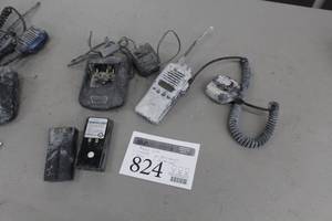 lot 824 image: Radio Equipment - Kenwood TK-372G UHF FM Transeiver, Kenwood KSC-19 Charger, Battery (x2), Power Cord