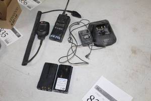 lot 833 image: Radio Equipment - Kenwood TK-380 UHF FM Transeiver, Kenwood KSC-19 Charger, Battery (x2), Power Cord