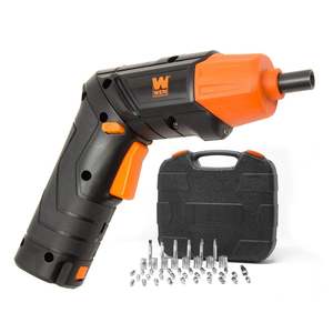 lot 8 image: WEN 49140 4V Max Lithium Ion Rechargeable Cordless Electric Screwdriver and Flashlight with Carrying Case and 40 Accessories