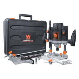 lot 11 image: WEN RT6033 15-Amp Variable Speed Plunge Woodworking Router Kit with Carrying Case and Edge Guide