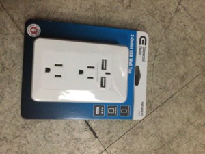 Commercial Electric 2-Outlet 4.2 Amp Wall Mounted Power Station with 2 USB, White