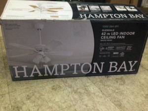 Hampton Bay Glendale 42 in. LED Indoor White Ceiling Fan with Light Kit