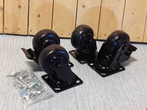Husky 4 in. Caster Kit for Heavy Duty Welded Steel Garage Base Cabinets&nbsp&nbspCustomer Returns See Pictures