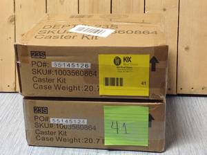 Tap and Hold to Zoom 4 in. Caster Kit for Heavy Duty Welded Steel Garage Base Cabinets by Husky&nbsp&nbspCustomer Returns See Pictures