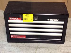 HUSKY TOOL 4 DRAWERS BLK&nbsp&nbspCustomer Returns See Pictures