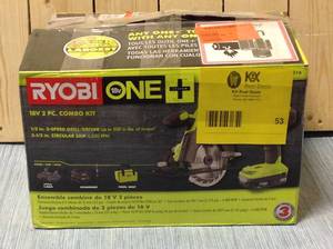 RYOBI ONE 18V Lithium-Ion Cordless 2-Tool Combo Kit w DrillDriver, Circular Saw, (2) 1.5 Ah Batteries, Charger, and Bag&nbsp&nbspCustomer Returns See Pictures