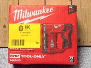 Milwaukee M12 12-Volt Lithium-Ion Cordless 38 in. Crown Stapler (Tool-Only)&nbsp&nbspCustomer Returns See Pictures