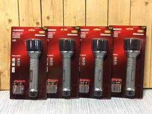 Husky 6AA 700 Lumen LED Dual Beam Unbreakable Aluminum Flashlight Customer Returns See Pictures