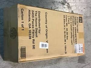 Husky 2-Tier Plastic 4-Wheeled Service Cart in Black with 500 lb. Capacity Customer Returns See Pictures