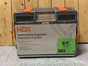 HDX 15-Compartment Interlocking Small Parts Organizer in Black (2-Pack) Customer Returns See Pictures