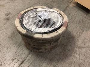 27 in. Outdoor Metal Burning Wood Black Fire Pit with Cover and Poker by Tidoin Customer Returns See Pictures