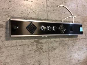 lot 30 image: 55 in. 2-Jet Shower Tower with LED Rainfall Waterfall Bidet Sprayer Tub Spout in Brushed Nickel and Black Customer Returns See Pictures