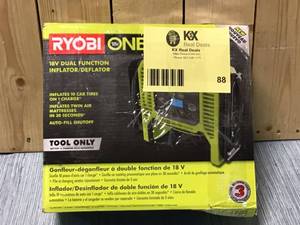 lot 88 image: RYOBI ONE 18V Dual Function InflatorDeflator (Tool Only) Customer Returns See Pictures