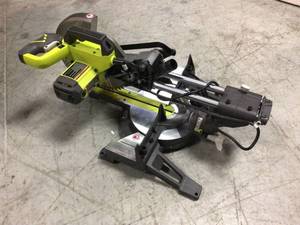 lot 114 image: 15 Amp 10 in. Sliding Compound Miter Saw with LED by RYOBI Customer Returns See Pictures
