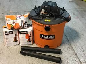 lot 21 image: RIDGID 16 Gal. 5.0-Peak HP NXT WetDry Shop Vacuum with Filter, Hose and Accessories Customer Returns See Pictures