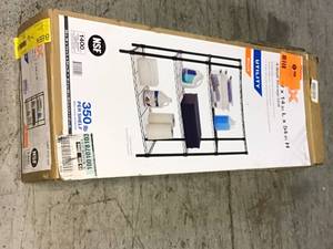 lot 31 image: HDX Black 4-Tier Metal Wire Shelving Unit (36 in. W x 54 in. H x 14 in. D) Customer Returns See Pictures