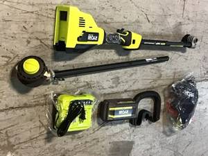 lot 37 image: RYOBI 40V HP Brushless 15 in. Cordless Carbon Fiber Shaft Attachment Capable String Trimmer with 4.0 Ah Battery and Charger Customer Returns See Pictures