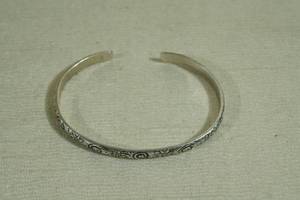 lot 27 image: Sterling Silver Cuff Bracelet - Carved Design