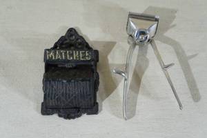 lot 77 image: Cast Iron Match Box, Oster Mechanical Hair Clipper